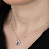 Sterling Silver Necklace - Sparkling Zirconia Angel Pendant