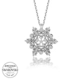 Sterling Silver Zirconia Snowflake Necklace - Sparkling & Ornate