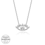 Necklace - Sterling Silver Swarovski Zirconia Evil Eye Pendant