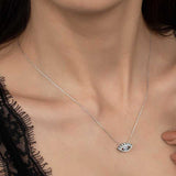 Necklace - Sterling Silver Swarovski Zirconia Evil Eye Pendant
