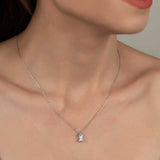 Sterling Silver Baguette Solitaire Necklace - Zirconia from Swarovski
