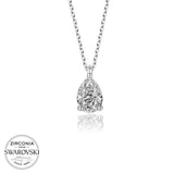 Necklace - Sterling Silver Pear-Cut Zirconia Solitaire Pendant