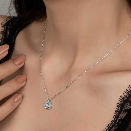 Solitaire Necklace - Zirconia from Swarovski Bezel Set Design