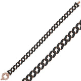 Rose Gold Plated Black Stone Pave Cuban Link Bracelet