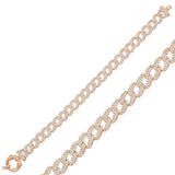 Bracelet - Elegant Rose Gold-Tone Pave Zirconia Curb Chain