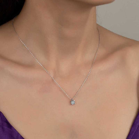 Swarovski Zirconia Solitaire Necklace - Elegant Silver Design