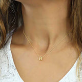 Gold Letter B Necklace - Dainty 3D Initial Pendant