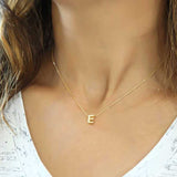 Gold Plated Initial Necklace - Dainty Personalized Letter Charm