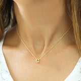 Gold Plated Necklace - Minimalist Initial Letter G Pendant