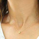Letter K Necklace - Gold Plated Dainty Initial Pendant