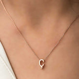 Dainty Initial 'C' Necklace - Rose Gold Plated Minimalist Pendant