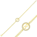 Gold-Plated Infinity Bracelet - Sparkling Cubic Zirconia Dainty Charm