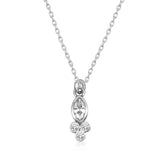 Necklace - Sterling Silver Marquise & Cluster Dewdrop Pendant