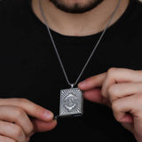 Sterling Silver Ottoman Tughra Openable Locket Necklace