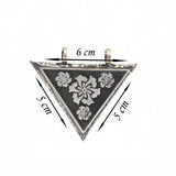 Sterling Silver Necklace - Engraved Floral Triangle Amulet Pendant