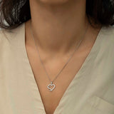 Necklace - Silver-Tone Dazzling Heart Infinity Design