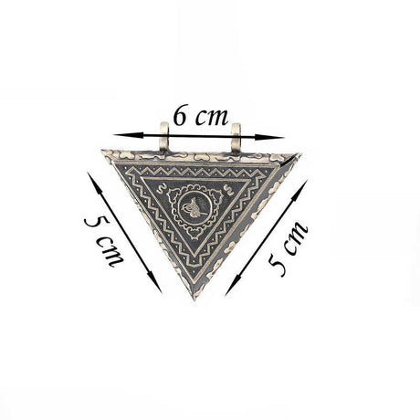 Sterling Silver Triangular Ottoman Tughra Amulet Locket Necklace