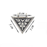 Sterling Silver Triangle Floral Amulet Locket Necklace