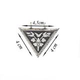 Sterling Silver Triangular Locket Necklace - Intricate Floral Design