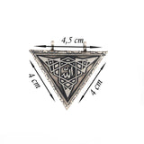 Sterling Silver Triangle Locket Necklace - Allah Calligraphy Amulet