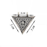 Sterling Silver Ornate Triangular Ottoman Tughra Amulet Pendant Necklace