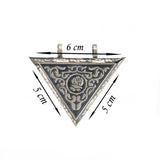 Ornate Sterling Silver Triangular Rose Amulet Locket Necklace