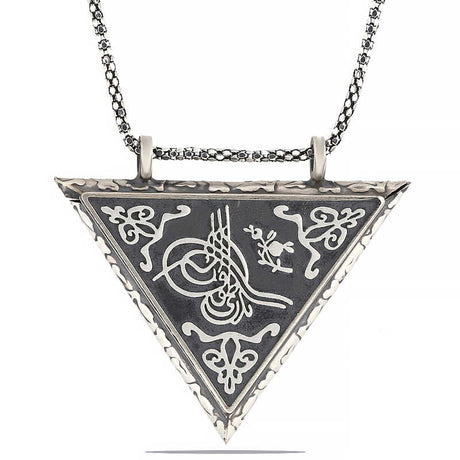 Sterling Silver Tugra Amulet Necklace - Ottoman Inspired Pendant