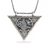 Necklace - Sterling Silver Triangular Tughra Amulet