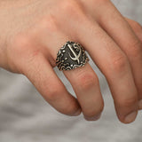 Premium Sterling Silver Elif Vav Mens Ring