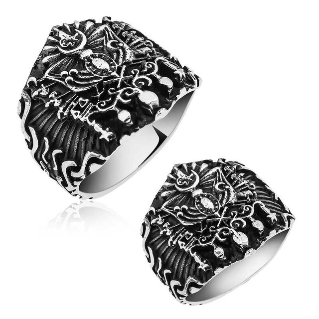 Premium Sterling Silver Ottoman Empire Mens Ring