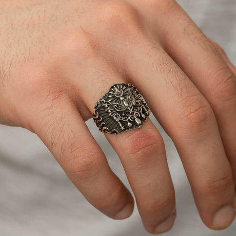 Premium Sterling Silver Ottoman Empire Mens Ring
