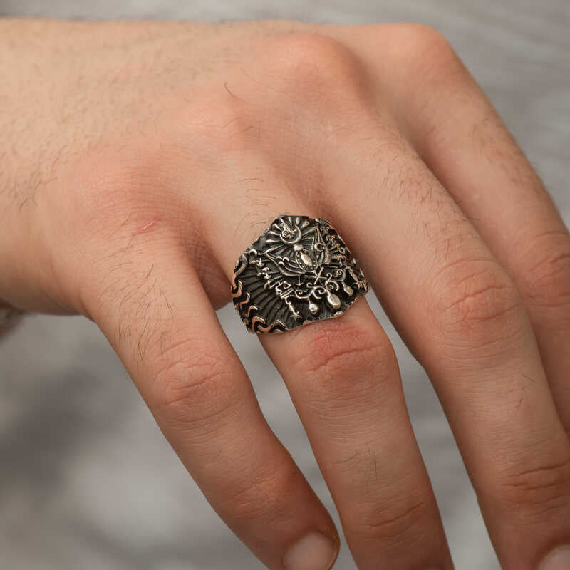Premium Sterling Silver Ottoman Empire Mens Ring