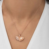 Necklace - Rose Gold Plated Sparkling Pearl Oyster Shell