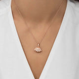 Necklace - Rose Gold Plated Sparkling Pearl Oyster Shell