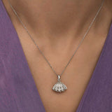 Necklace - Sterling Silver Pearl & Cubic Zirconia Oyster Shell