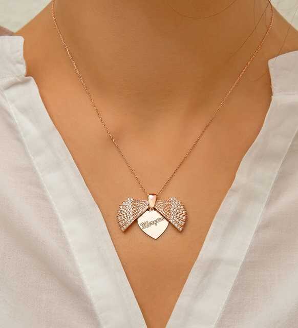 Rose Gold Plated Seashell Locket Necklace - Cubic Zirconia Dainty Design