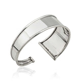Sterling Silver Polished Wide Cuff Bracelet - Sleek Design