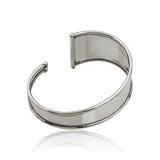 Sterling Silver Polished Wide Cuff Bracelet - Sleek Design