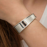 Sterling Silver Polished Wide Cuff Bracelet - Sleek Design