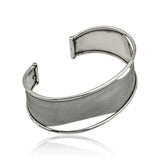 Sterling Silver Mesh Textured Open Cuff Bracelet - Antiqued Finish