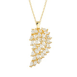 Gold-Tone Angel Wing Necklace - Sparkling Marquise Stone Pendant