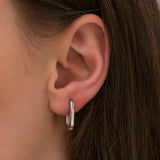 Sterling Silver Minimalist Geometric Huggie Hoop Earrings