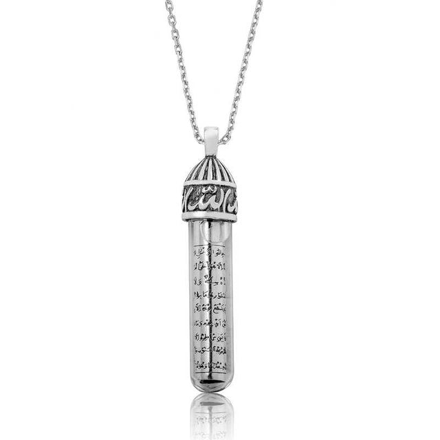Necklace - Sterling Silver Islamic Cevsen Dua Capsule Pendant