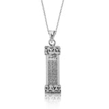 Sterling Silver Spiritual Cylinder Necklace - Islamic Prayer Pendant