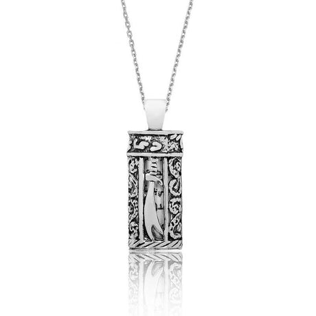 Sterling Silver Intricate Sword Amulet Pendant Necklace