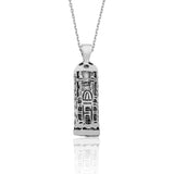 Sterling Silver Minaret Pendant Necklace - Ornate Spiritual Design
