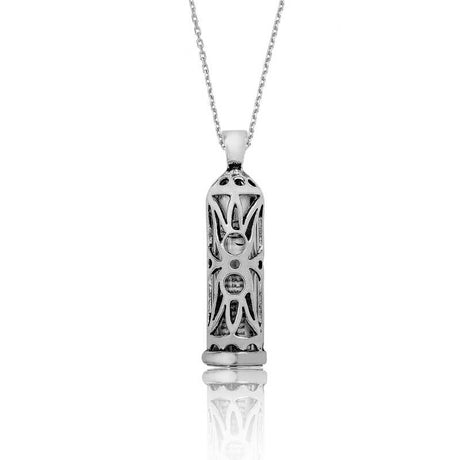 Intricate Sterling Silver Cevsen Prayer Amulet Pendant Necklace