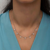 Dainty Necklace - Silver-Tone Pave Diamond ATATURK Letter