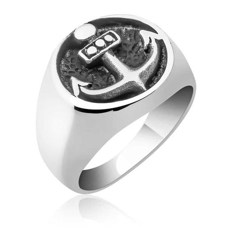 Premium Sterling Silver Anchor Design Men's Ring