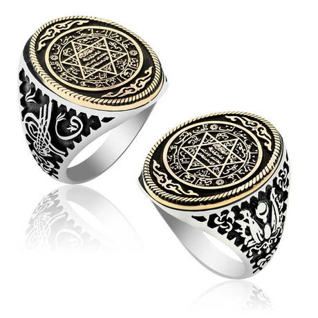 Premium Sterling Silver Seal of Solomon Men's Ring